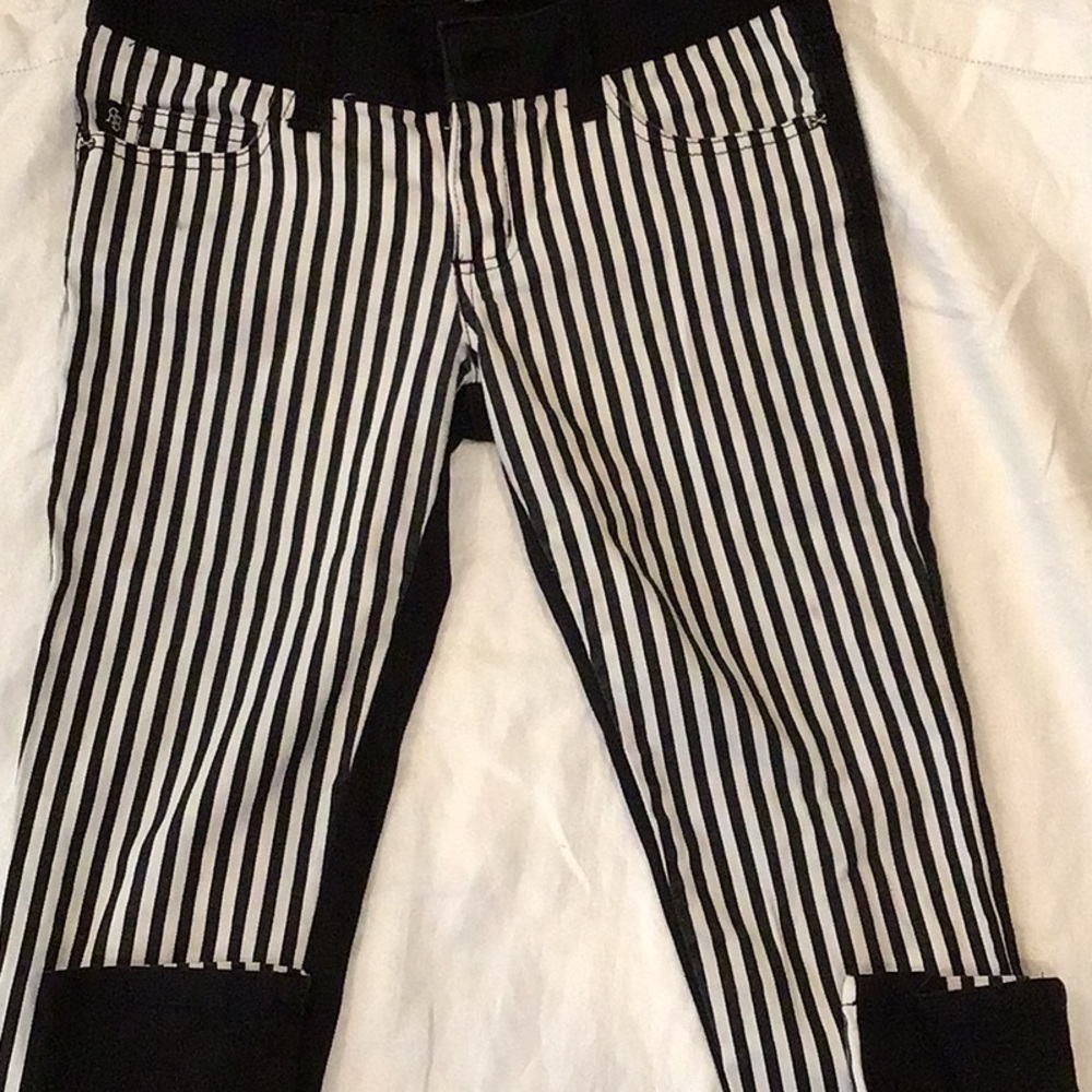 Royal Bones Daang Stripped Pants Size 5 Hot Topic Black and White